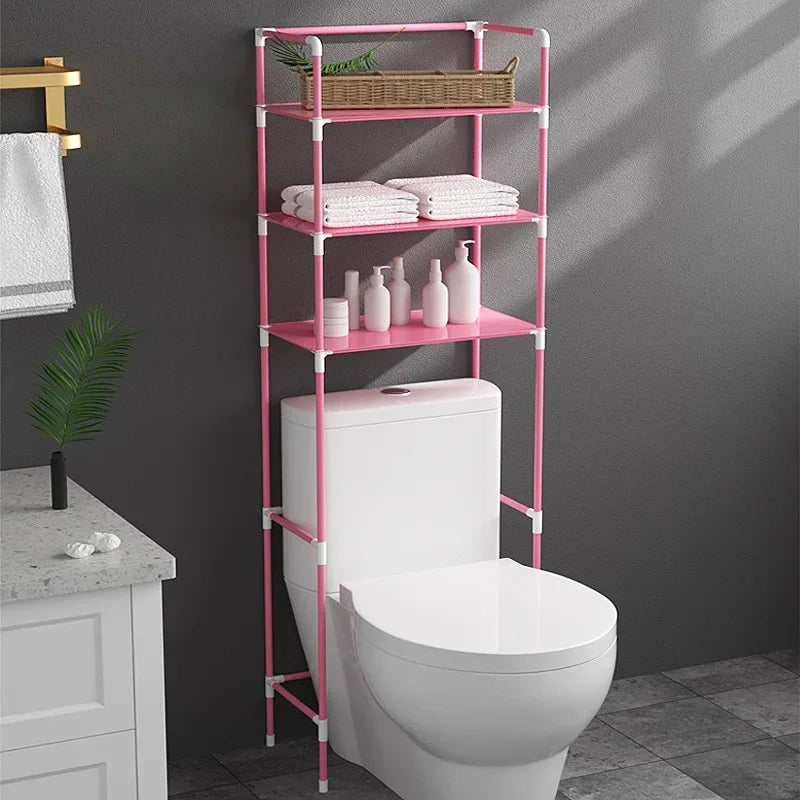 Over the Toilet Storage Rack Multilayer Floor-Mounted Bathroom Shelf Large Capacity Toilet Storage Cabinet Space Saver Organizer