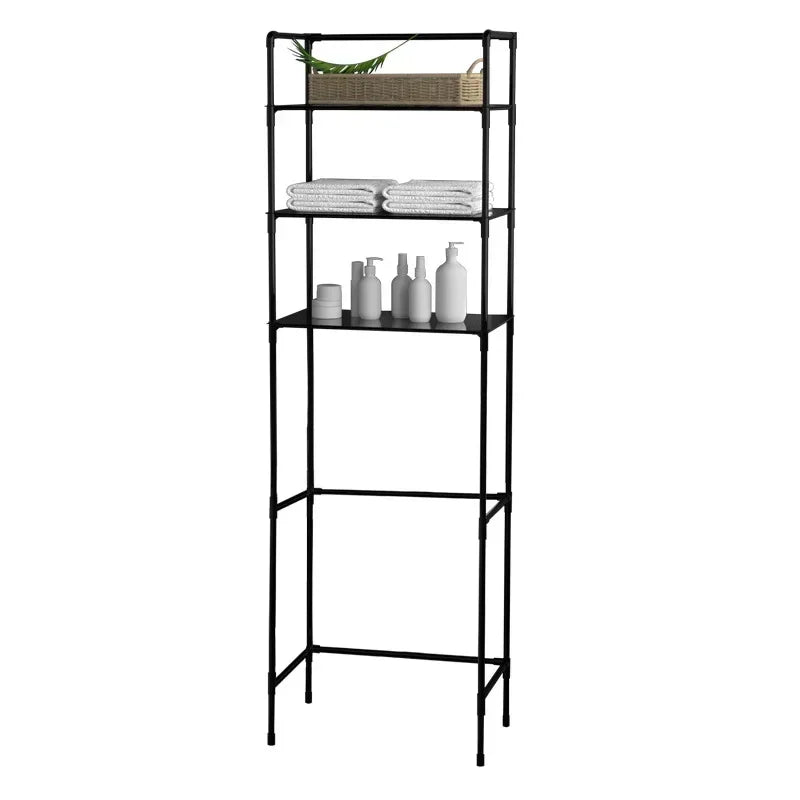 Over the Toilet Storage Rack Multilayer Floor-Mounted Bathroom Shelf Large Capacity Toilet Storage Cabinet Space Saver Organizer