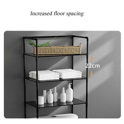 Over the Toilet Storage Rack Multilayer Floor-Mounted Bathroom Shelf Large Capacity Toilet Storage Cabinet Space Saver Organizer