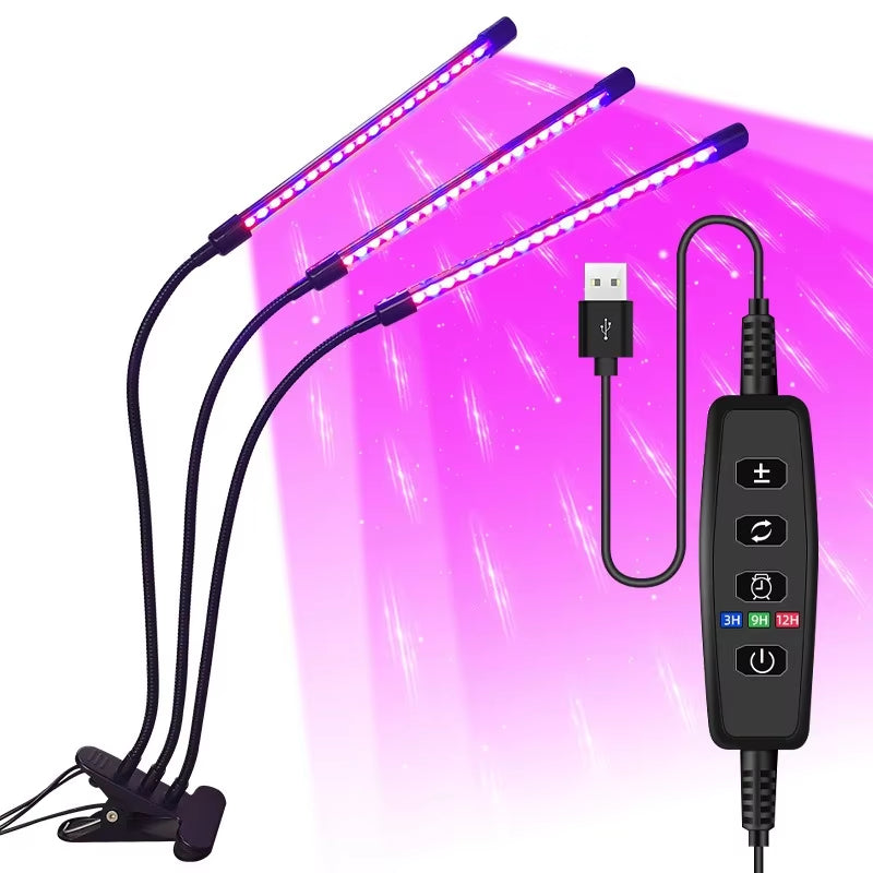 USB LED Plant Grow Light Indoor Garden 10 Dimmable Levels Grow Light Full Spectrum Timer Setting Hydroponic Greenhouse 3H/9H/12H