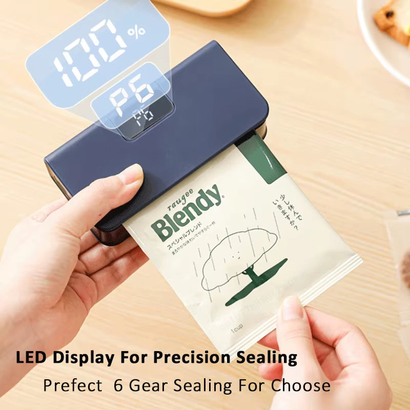 Mini Sealing Machine 2In1 Plastic Bag Sealer USB Rechargeable Portable Food Package Bags Sealer Handheld Plastic Bag Heat Sealer