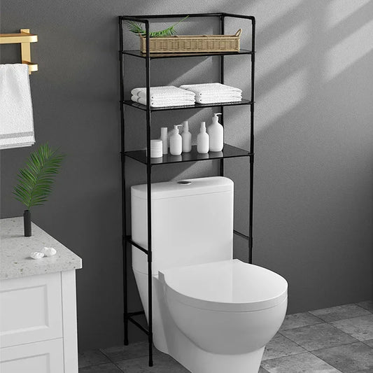 Over the Toilet Storage Rack Multilayer Floor-Mounted Bathroom Shelf Large Capacity Toilet Storage Cabinet Space Saver Organizer