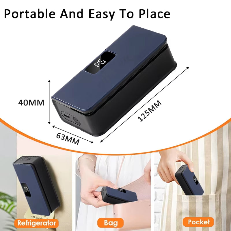 Mini Sealing Machine 2In1 Plastic Bag Sealer USB Rechargeable Portable Food Package Bags Sealer Handheld Plastic Bag Heat Sealer